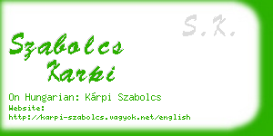 szabolcs karpi business card