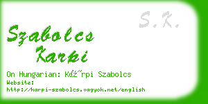 szabolcs karpi business card